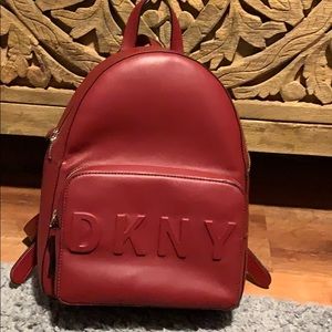Red DKNY backpack